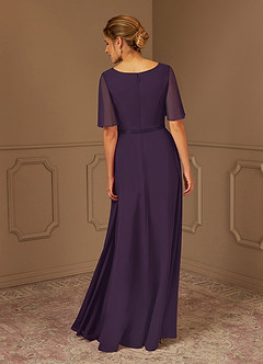 Azazie Tricia Mother of the Bride Dresses Plum A-Line V-Neck Pleated Chiffon Dress image5