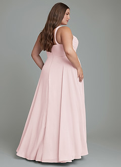Azazie Shaude Abiti da Damigella Abito A-Line in Chiffon Plissettato Rosa Rossore image2