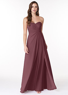 Azazie Arabella Allure Bridesmaid Dresses Sangria A-Line Sweetheart Neckline Chiffon Convertible Dress image4