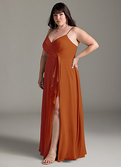 Azazie Akita Bridesmaid Dresses Paprika A-Line Chiffon Dress image8