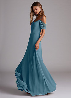 Azazie Marley Bridesmaid Dresses Bermuda A-Line Off the Shoulder Chiffon Convertible Dress image3