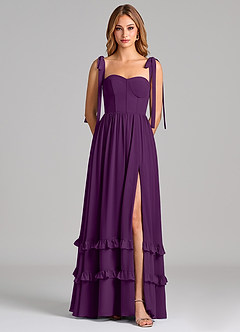 Azazie Anastacia Robes de demoiselle d'honneur Robe Trapèze en Mousseline de soie Encolure en Forme de Cœur Grain De Raisin image6