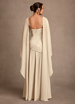 Azazie Flossie Mother of the Bride Dresses Champagne A-Line Pleated Chiffon Dress image2