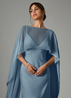 Azazie Stefania 신부 들러리 드레스 A라인 스트레치 새틴 바닥 길이 드레스 image5