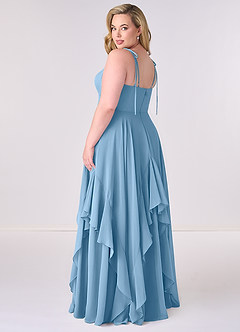 Barbie ♥ Azazie Bridesmaid Dresses Steel Blue A-Line Bow Chiffon Dress image7