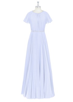 Azazie Kara Modest Bridesmaid Dresses A-Line Pleated Chiffon Floor-Length Dress image7