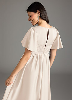 Azazie Verna Brautjungfernkleider für Schwangere A-Linie Gestreift Stretch-Satin Bodenlänge Kleid image8