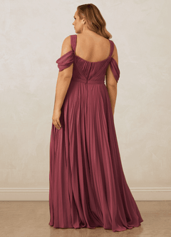 Christian Siriano Bridal for Azazie 1013 Bridesmaid Dresses Merlot A-Line Off the Shoulder Chiffon Dress image12