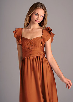 Azazie Anaya Bridesmaid Dresses Cinnamon A-Line Sweetheart Neckline Stretch Satin Convertible Dress image6