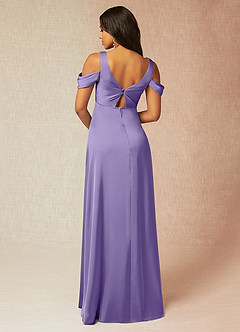 Azazie Rhea Maternity Bridesmaid Dresses A-Line Off-The-Shouler Pleated Stretch Satin Floor-Length Dress image2