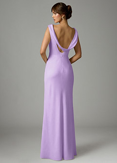 Azazie Kieryn Robes de demoiselle d'honneur Robe Sirène en Satin extensible Plissée Lilas image5