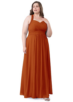 Azazie Claudia Bridesmaid Dresses Paprika A-Line Sweetheart Neckline Chiffon Dress image13