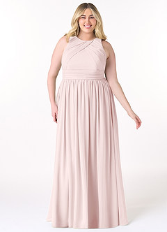Azazie Harper Jurken voor bruidsmeisjes Jurk van Chiffon met A-Lijn Geplooid Blozend Roze image6