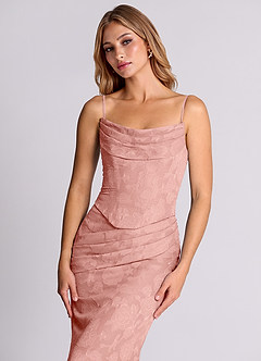 Azazie Sorrel Bridesmaid Dresses Rosette Mermaid Corset Floral Burnout Convertible Dress image7