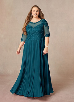 Azazie Corinne Mother of the Bride Dresses Ink Blue A-Line Sequins Chiffon Dress image8