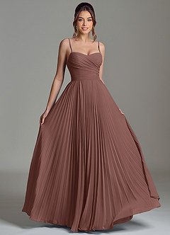 Azazie Catie Bridesmaid Dresses Espresso A-Line Sweetheart Neckline Chiffon Dress image3