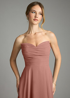 Azazie Ayla Abiti da Damigella Abito A-Line in Chiffon Scollo a Cuore Cedro Rosa image6