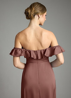 Azazie Lyra Vestidos de damas de honor Vestido de Expresado de Satén Elástico de Corte en A Convertible con Vestidos sin tirantes image9