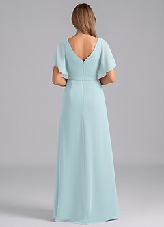 Azazie Ambrosia Bridesmaid Dresses Mist A-Line Pleated Chiffon Dress image6