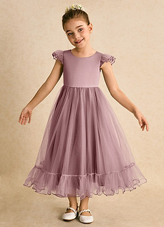 Azazie Phebs Final Sale Agave A-Line Tulle Dress image4