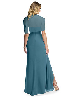 Azazie Zia Jurken voor bruidsmeisjes Converteerbaar Jurk van Chiffon met Kolom Zijsplit Bermuda image3
