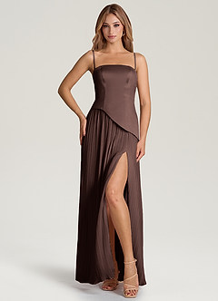 Azazie Tierney Bridesmaid Dresses Ganache A-Line Strapless Chiffon Convertible Dress image3