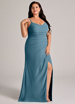 Azazie Deandra Bridesmaid Dresses Bermuda Mermaid Pleated Chiffon Dress image11