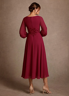 Azazie Ana Suknie dla Matki Panny Młodej Linia A Koronka Szyfon Długość herbaty Sukienka image3