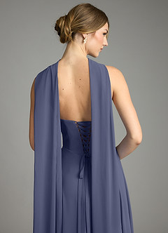 Azazie Ayla Abiti da Damigella Abito A-Line in Chiffon Scollo a Cuore Stormy image12