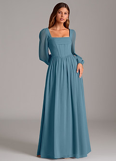 Azazie Maree Robes de demoiselle d'honneur Robe Trapèze en Mousseline de soie Corset Bermude image4