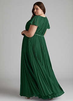 Azazie Kara Modest Bridesmaid Dresses A-Line Pleated Chiffon Floor-Length Dress image11