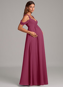 Azazie Rhea Maternity Bridesmaid Dresses A-Line Pleated Chiffon Floor-Length Dress image6