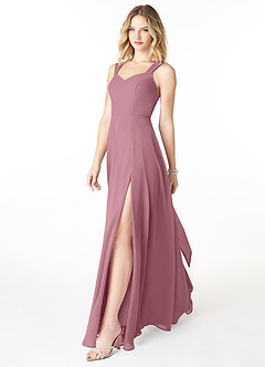 Azazie Julie Bridesmaid Dresses Vintage Mauve A-Line Sweetheart Neckline Chiffon Dress image3