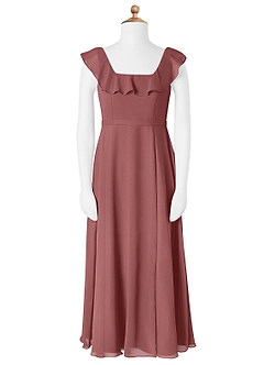 Azazie Jinny Junior Amethyst A-Line Ruched Chiffon Dress image4
