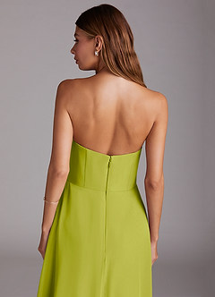 Azazie Wren Abiti da Damigella Abito A-Line in Chiffon Senza Cinturino Citronella image8