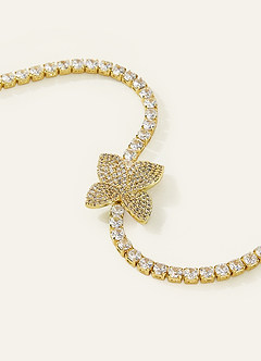 front Zirkon-Armband mit blattförmigem Anhänger zum Herausziehen