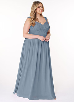 Azazie Raine Final Sale Matcha A-Line Sweetheart Ruched Chiffon Dress image10