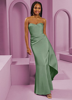 Barbie ♥ Azazie Final Sale Matcha Sheath Strapless Stretch Satin Convertible Dress image1