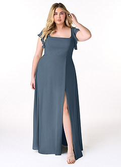 Azazie Bondi Bridesmaid Dresses Neptune A-Line Ruffled Chiffon Dress image7