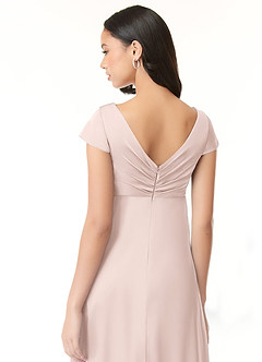 Azazie Allessia Maternity Bridesmaid Dresses A-Line Pleated Stretch Satin Floor-Length Dress image7