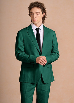 front Harrison Smaragd Anzugjacke aus 100 % Leinen