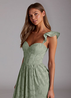 Denisse Pistachio Corset Maxi Prom Dress image4