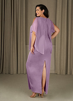 Azazie Aspyn Final Sale Wisteria Sheath Beaded Mesh Dress image10