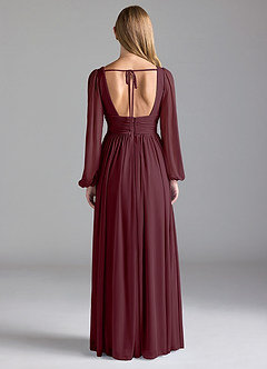 Azazie Norah Bridesmaid Dresses Cabernet A-Line Mesh Dress image6