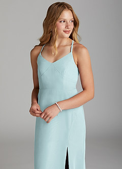 Azazie Becca Junior Robe Sirène en Mousseline de soie Brume image3