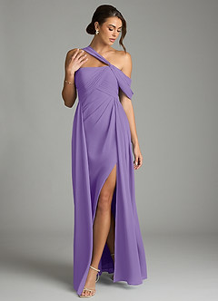 Azazie Kassandra Bridesmaid Dresses Tahiti A-Line Off the Shoulder Chiffon Dress image3