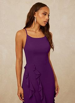 Christian Siriano Bridal for Azazie 1006 Bridesmaid Dresses Grape Mermaid Ruched Chiffon Dress image6