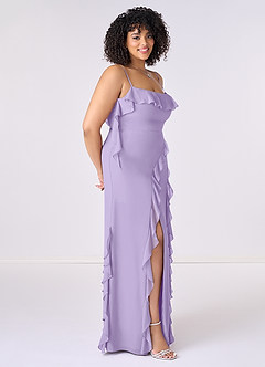 Barbie ♥ Azazie Bridesmaid Dresses Lilac Sheath Bow Chiffon Dress image9