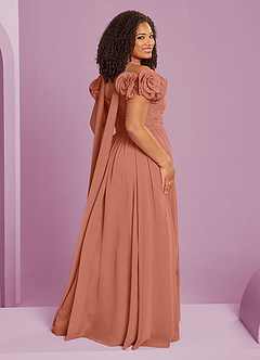 Barbie ♥ Azazie Suknie dla druhen Rozkloszowana sukienka z odkrytymi ramionami, falbaną i rozetkami image17