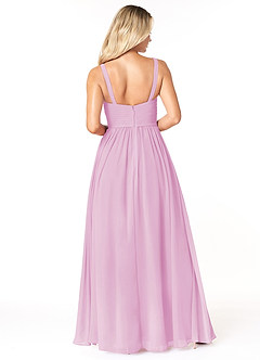 Azazie Chanel Bridesmaid Dresses Candy Pink A-Line Pleated Chiffon Dress image2